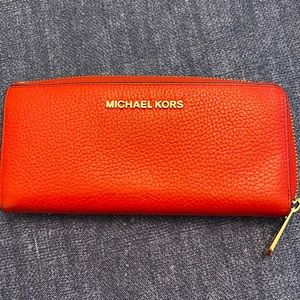 Michael Kors zip around Red wallet